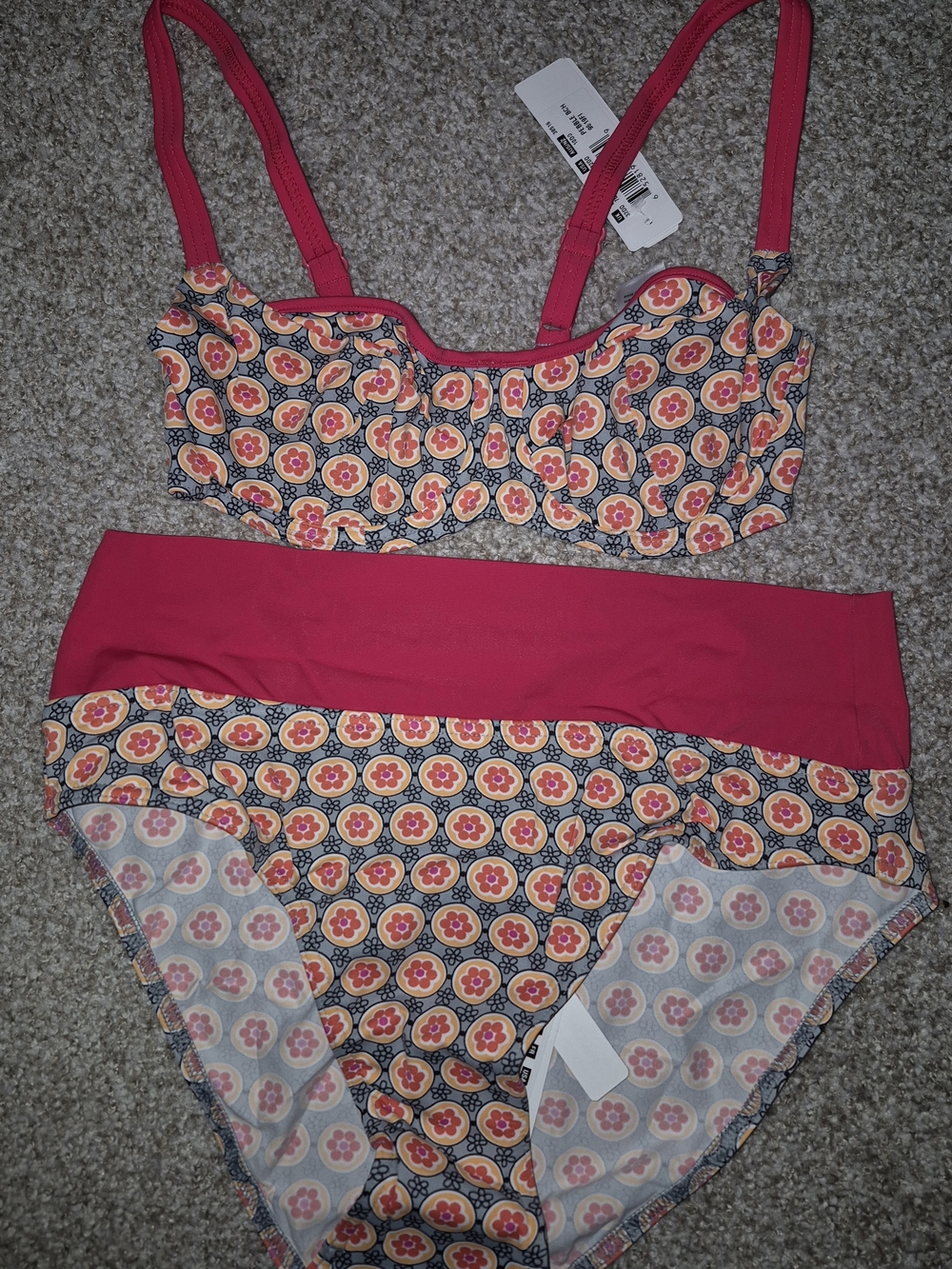 Freya Floral Bikini Set in Pink and Yellow
